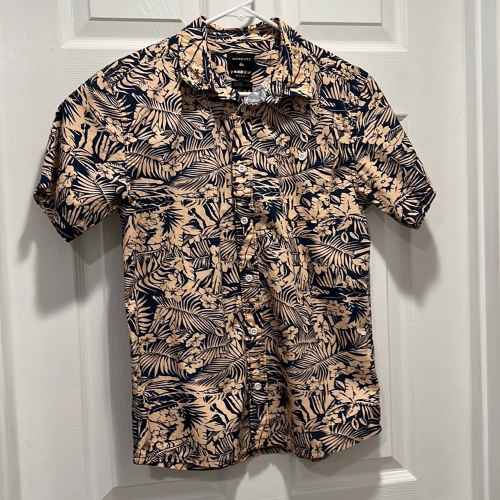 Quiksilver Hawaii Boys Hawaiian Shirt. Size US Large EU 14. EUC.